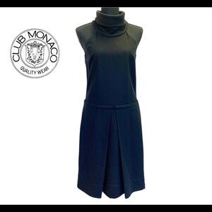 Club Monaco black sleeveless high rolled neck wool dress size 2
